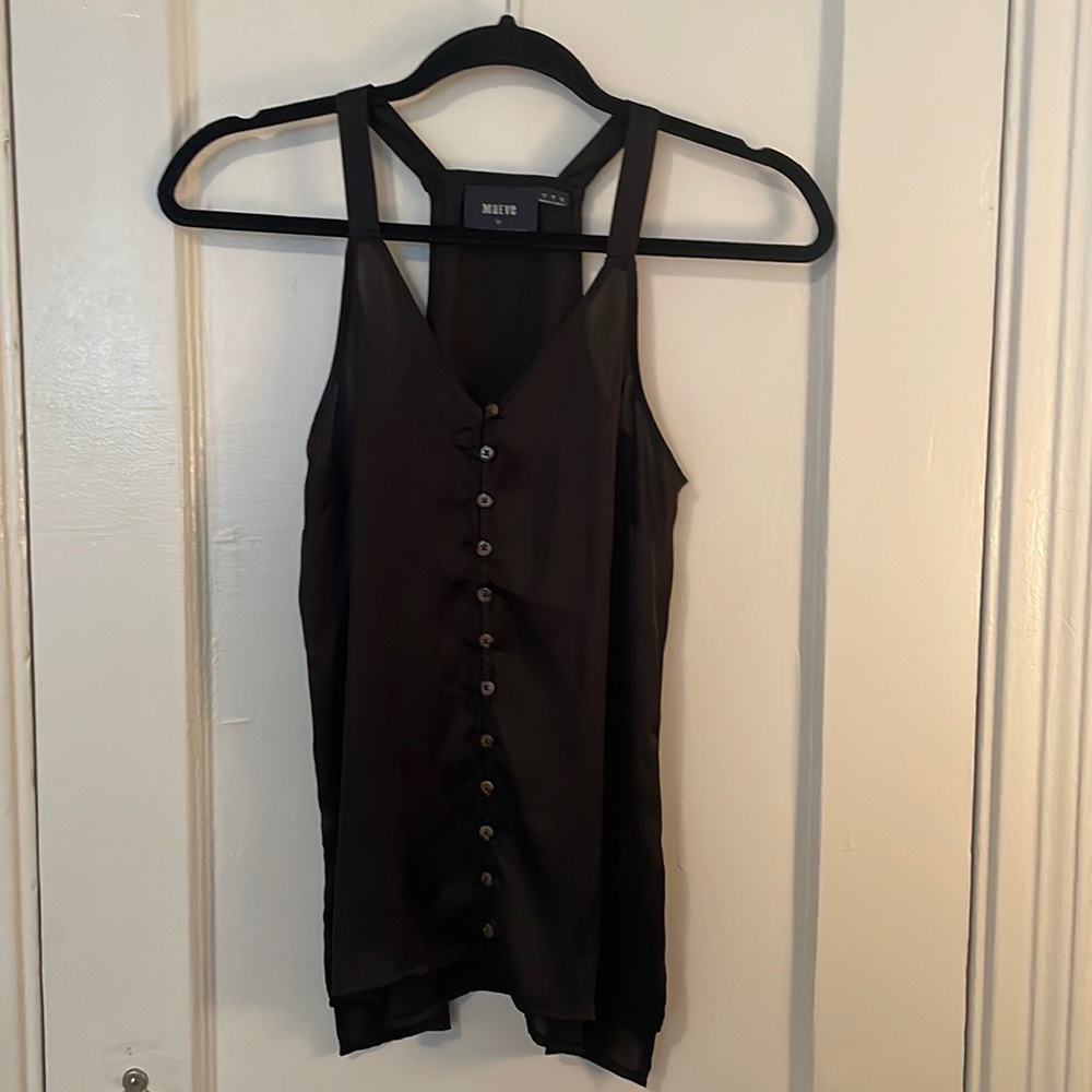 Anthropologie Back satin top with buttons NWOT